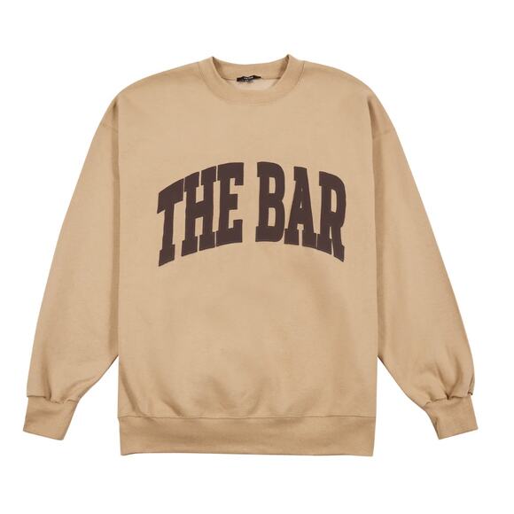NWT The BAR Varsity Crewneck Chocolate Chip Grey Brown Size XXL - Picture 2 of 6